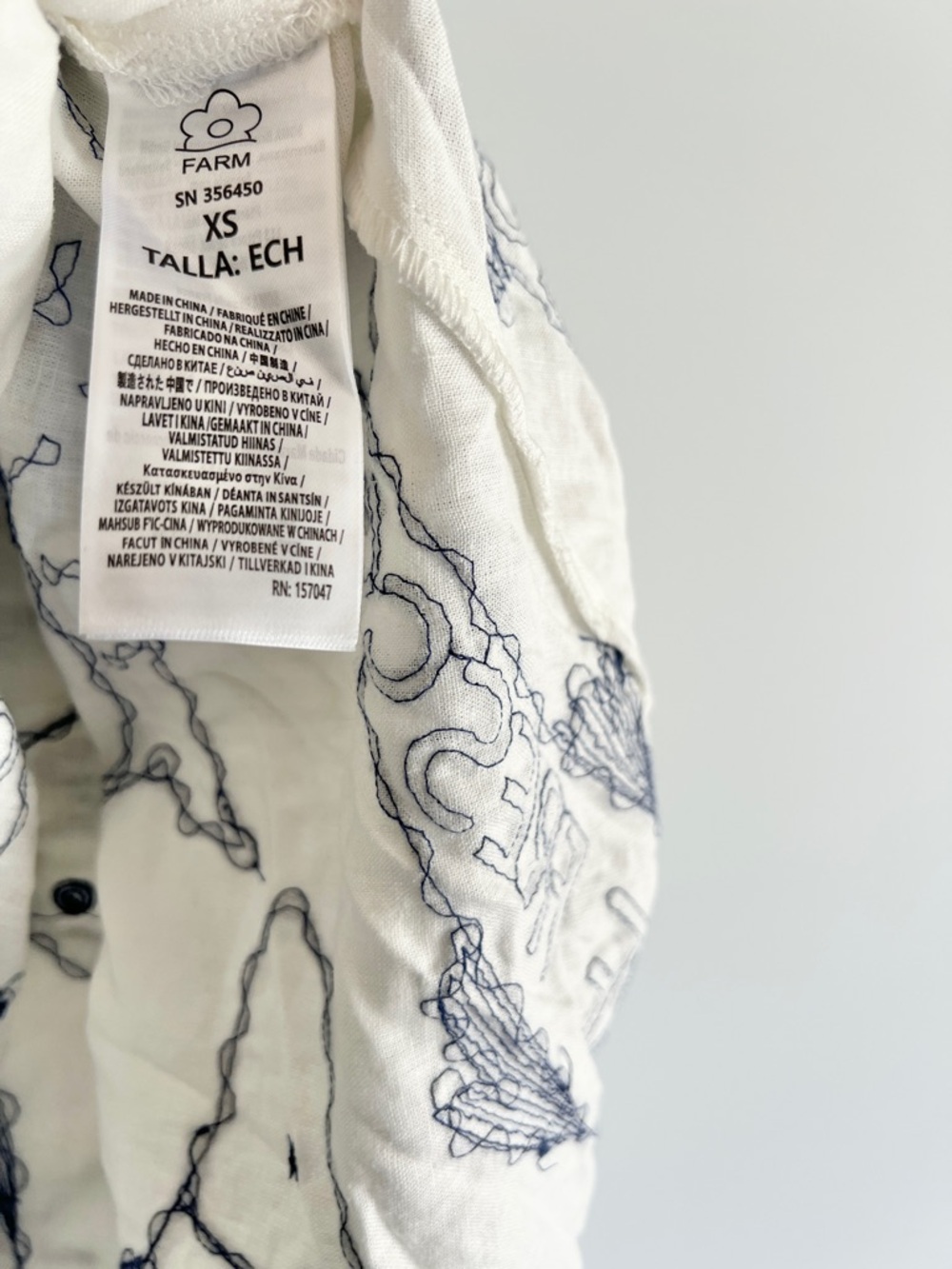 FARM Rio Off-White Fresh Fish Embroidered Midi Skirt Size XS NWT - Picture 10 of 16